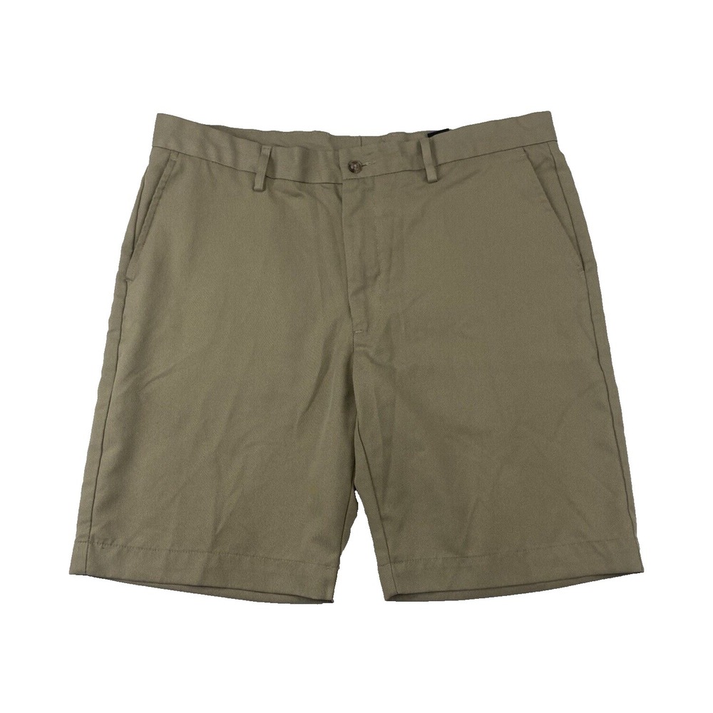 Greg Norman Men's Brown Flat Front Performance Shorts Size 36 100% Polyester